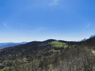 Overview of the hills around Niella Belbo, Cuneo - Piedmont, Italy