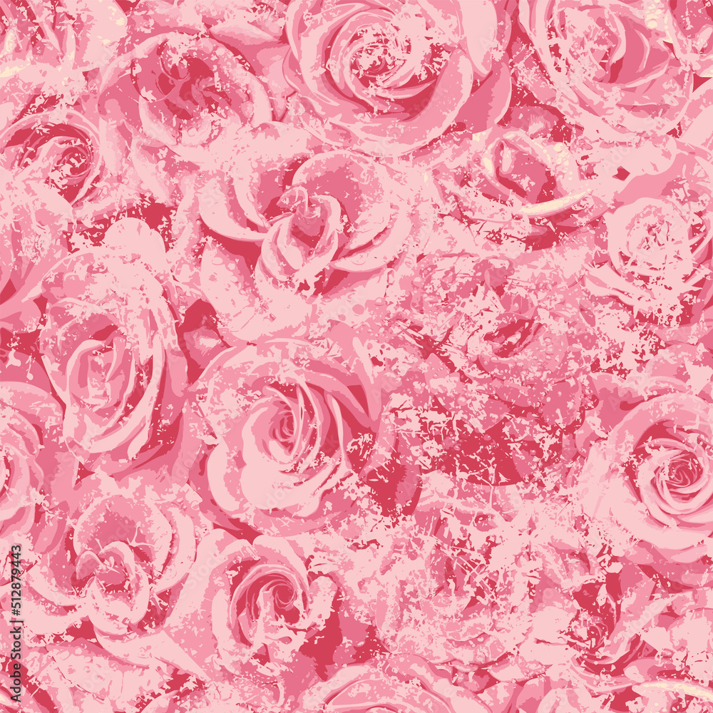 Aufkleber seamless vector pattern with flowers roses. repeating background. vector texture on the theme of nat