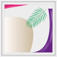 beautiful graceful frame with abstract pattern and leaves 