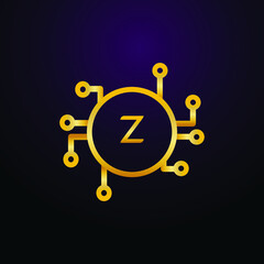 Premium luxury Vector elegant gold and  font Letter Z Template for company logo with monogram element 3d Design