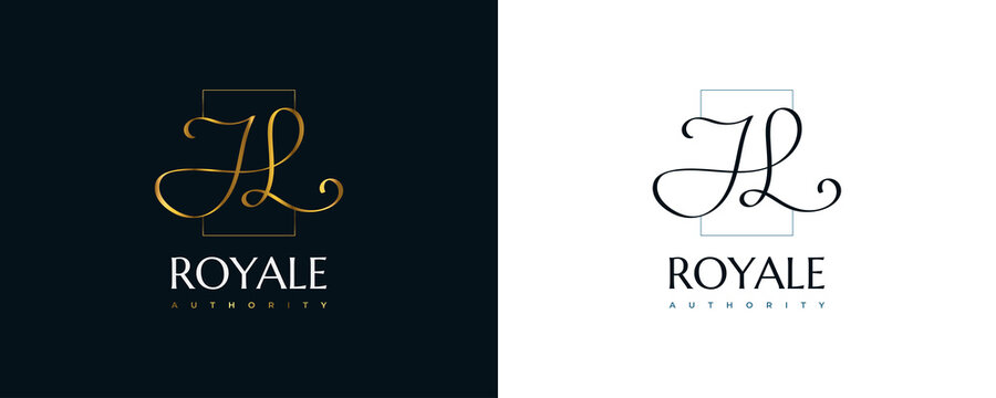 JL Initial Signature Logo Design with Elegant and Minimalist Handwriting Style. Initial J and L Logo Design for Wedding, Fashion, Jewelry, Boutique and Business Brand Identity