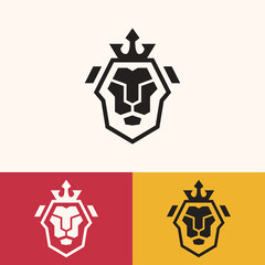 Fototapeta premium simple minimalist lion logo design
