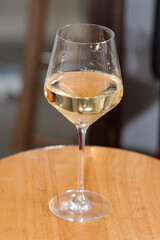 wine glass in the sunset on a chair