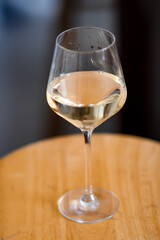 wine glass in the sunset on a chair