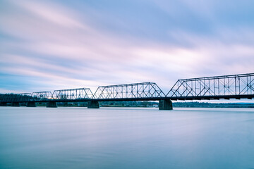 Long Exposure photo of a bridge in Harrisburg Pennsylvania