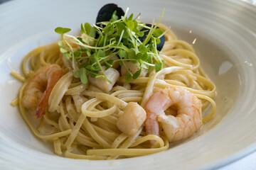 Seafood Pasta in Cream Sauce