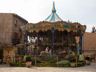venetian carousel in an italian tuscany villa in Val quirico Tlaxcala, Val'Quirico, Puebla, Mexico