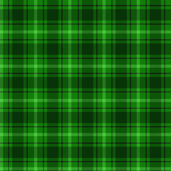 Plaid pattern vector in green, black. Seamless texture tartan check dark background graphic for flannel shirt, throw, blanket, other modern spring autumn winter fashion textile design