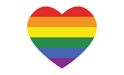 Pride with a heart shape, rainbow color. LGBT pride symbol concept