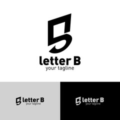 B five business logo, number 5 logo for your company 