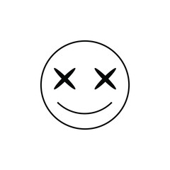 Cool rave smiley icon. Flat style emoji illustration isolated on white background. Vector EPS 10