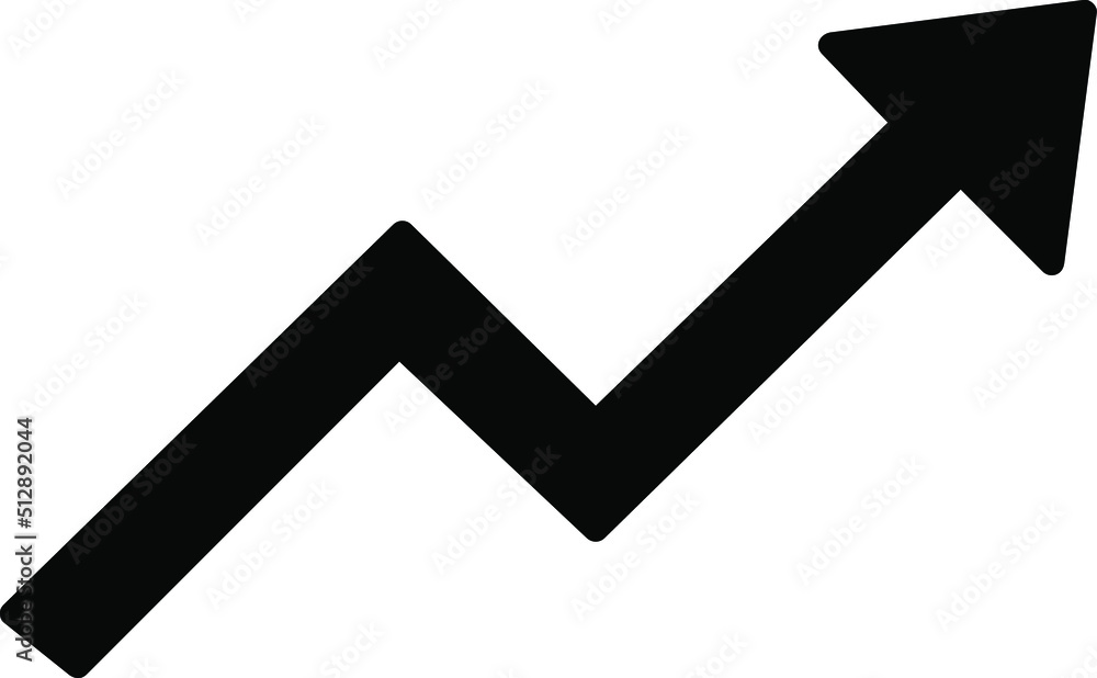 Poster increased arrow vector symbol icon on white background..eps