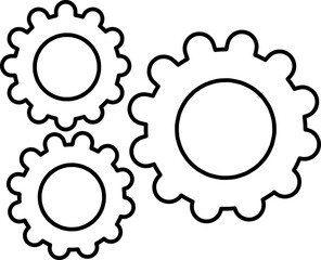 gear icon illustration on white background line art.eps