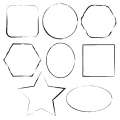 Exclusive frames, figures. Different grunge frame shapes. Modern art. stock image.