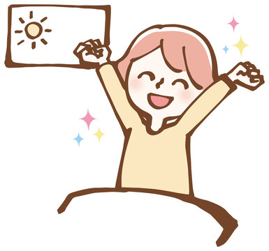 寝起きがスッキリしている女性