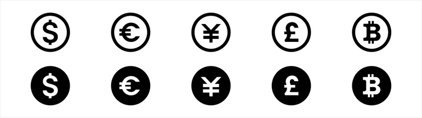 Currency icon. virtual currency for payment and transactions sign. currency exchange flat icon symbol for apps and websites