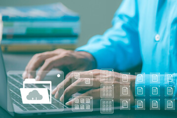 Young businessman working in front of computer