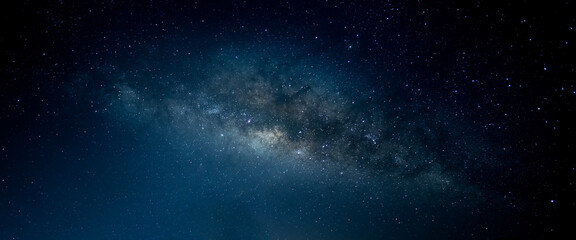 Obraz na płótnie Canvas Milky way on black blue night. Tranquility concept.