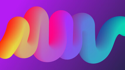 Abstract fluid 3d tubes, futuristic design for banner, poster, cover, advertising, flyer, presentation, colorful abstract liquid 3d shaped