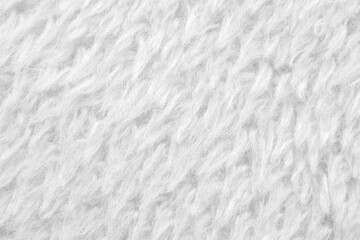 White fluffy fur fabric wool texture background