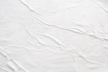 white crumpled and creased paper poster texture background
