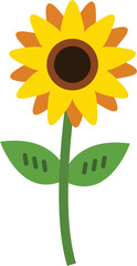 Sunflower Stem Cartoon Illustration