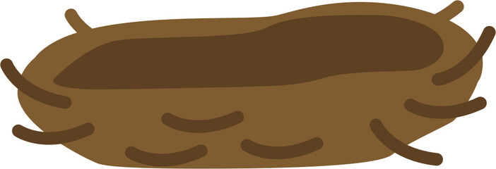 Empty Bird Nest Cartoon Illustration