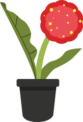 Potted Flower Cartoon Illustration