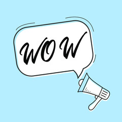 WOW post speech bubble banner. Can be used for business, marketing and advertising. WOW promotion text.