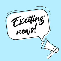 Exciting news speech bubble banner. Can be used for business, marketing and advertising.