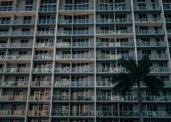 Fototapeta na wymiar apartment building windows Brickell miami usa florida facade 