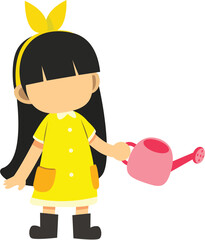 Girl with Watering Can