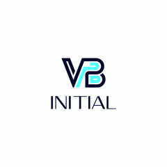 initial  VB vector logo design with modern style