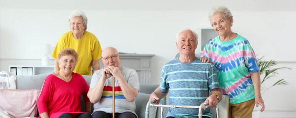 Happy senior people in nursing home