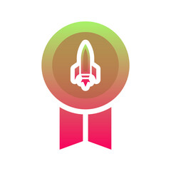 rocket medal logo gradient design template icon element