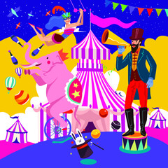 Circus acrobatic carnival festival fun colourfull party
