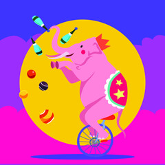 Circus acrobatic carnival festival fun colourfull party