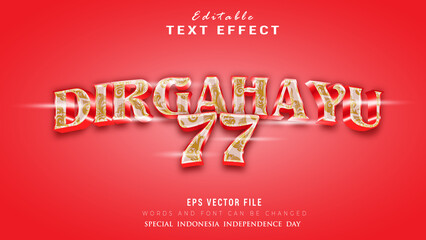 Dirgahayu indonesia editabel vecyor text effect