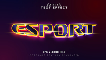 Esport editable vector text effect