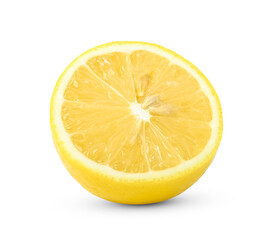 Half of Lemon isolated on white background.