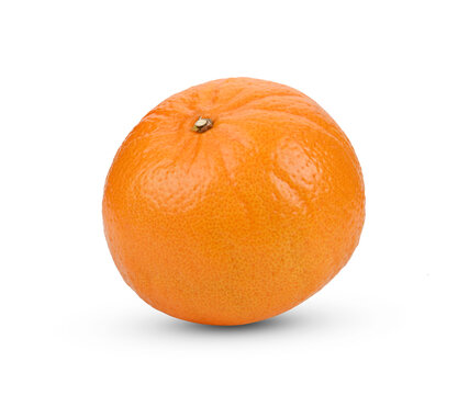 Valencia Orange Or Navel Orange On White Background.