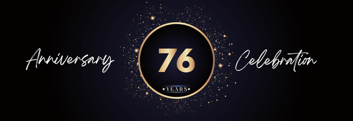 76th years anniversary celebration for brochure, banner, happy birthday, wedding, greetings, ceremony, graduation, invitation card. 76 Year Anniversary Template Design Vector.
