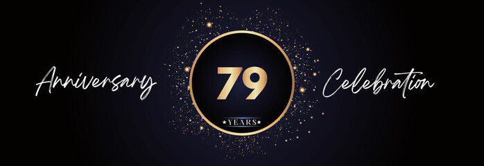79th years anniversary celebration for brochure, banner, happy birthday, wedding, greetings, ceremony, graduation, invitation card. 79 Year Anniversary Template Design Vector.