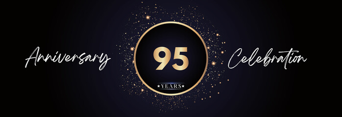 95th years anniversary celebration for brochure, banner, happy birthday, wedding, greetings, ceremony, graduation, invitation card. 95 Year Anniversary Template Design Vector.