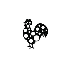 silhouette rooster and bubbles