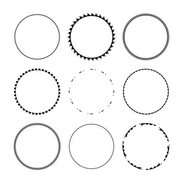 set of circle textured frame  