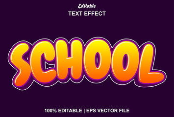 orange school text effect for logo promotion and more.