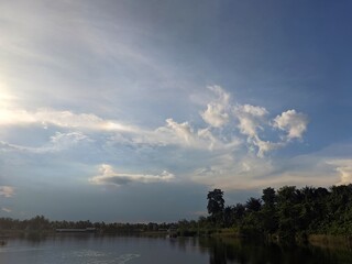 Fototapeta premium Daytime view of lake and swamp, Kalimantan forest