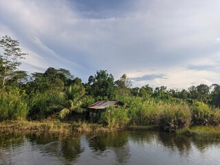 empty house swamp and lake