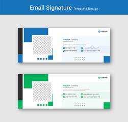 Email signature or email footer and personal social media website footer design 